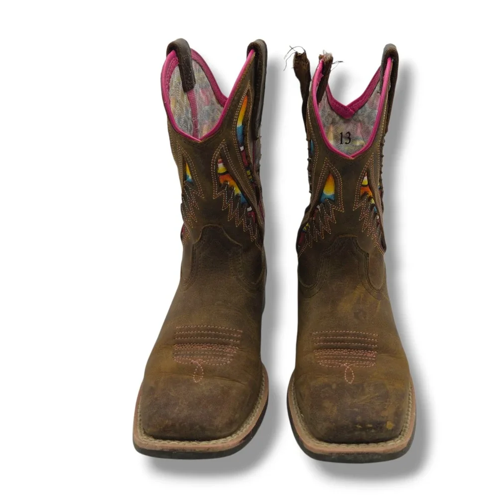 Ariat‎ Quickdraw VentTEK Cowgirl Boots Child 13 Brown Serape 10027306
